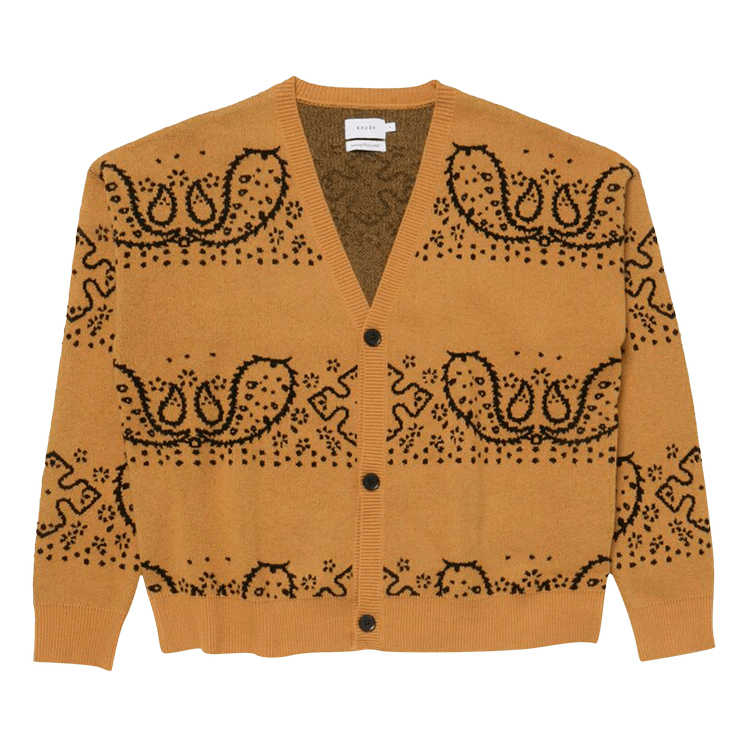 Buy Rhude Bandana Knit Cardigan 'Yellow/Black' - FW22GA101739810981 ...