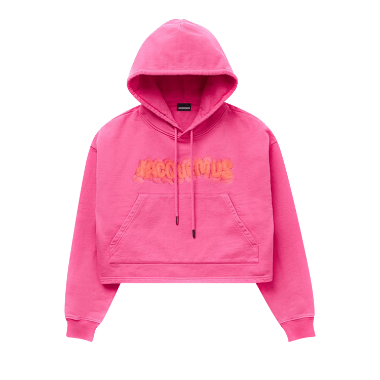 Jacquemus Le Sweatshirt Pate Clay Logo Cropped Hoodie Pink Culture Circle