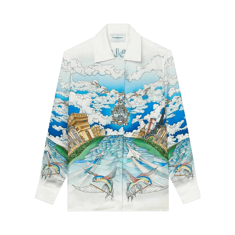 Casablanca Cuban Collar LongSleeve Shirt 'White' GOAT UK