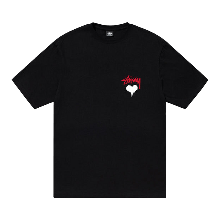 Buy Stussy Stock Heart Tee 'Black' - 1904922 BLAC | GOAT