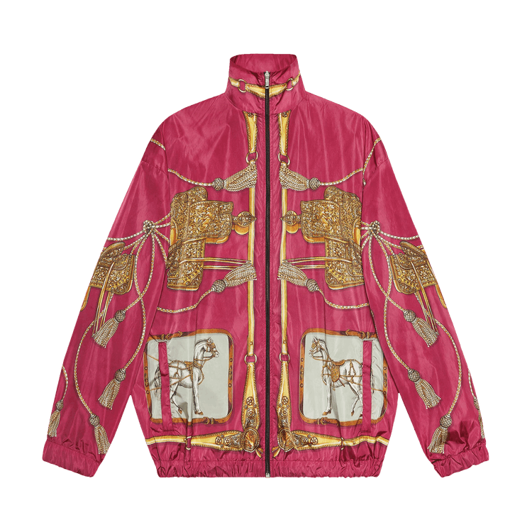 Buy Gucci Horses and Tassels Print Oversize Nylon Bomber Jacket