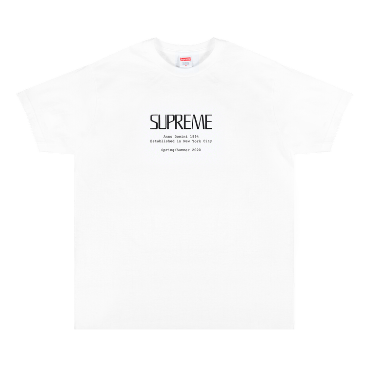 Buy Supreme Anno Domini Tee 'White' - SS20T72 WHITE | GOAT