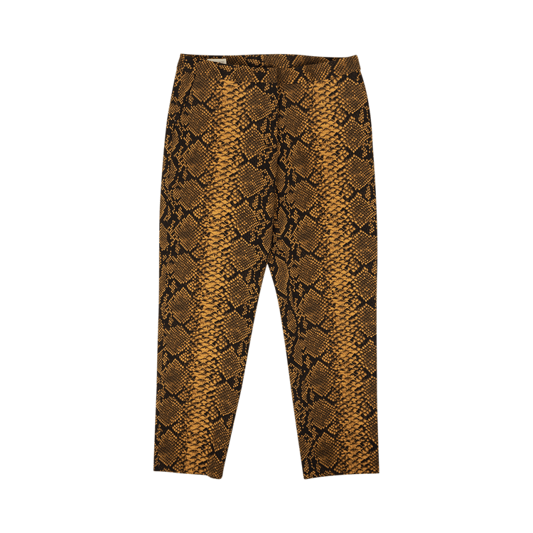 Buy Dries Van Noten Snake Print High Rise Wool Pants 'Gold