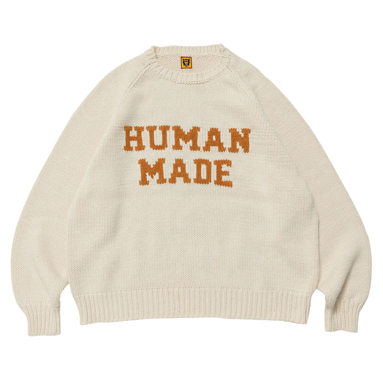 Buy Human Made Raglan Knit Sweater 'White' - HM24CS034 WHIT | GOAT