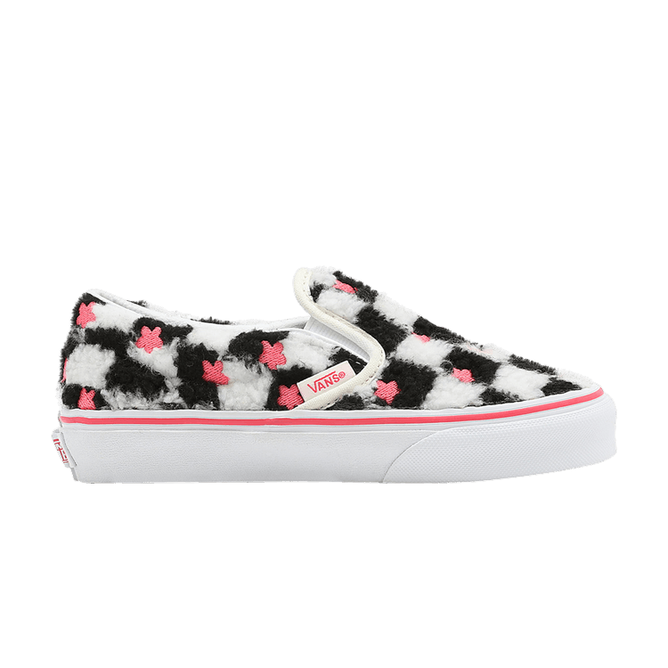 Classic Slip-On Kids 'Sherpa Floral Checkerboard'