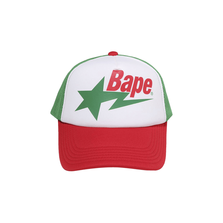 BAPE Sta Mesh Capホワイト/グリーン BAPE Sta Mesh Cap Green - SS22 - US