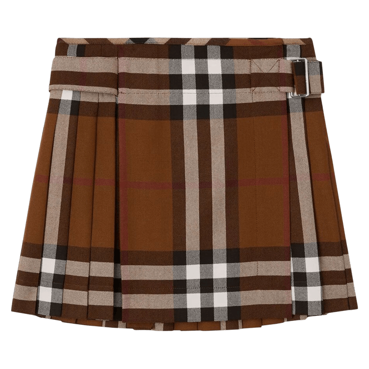 Buy Burberry Check Mini Skirt 'Dark Brown' - 8063237 | GOAT
