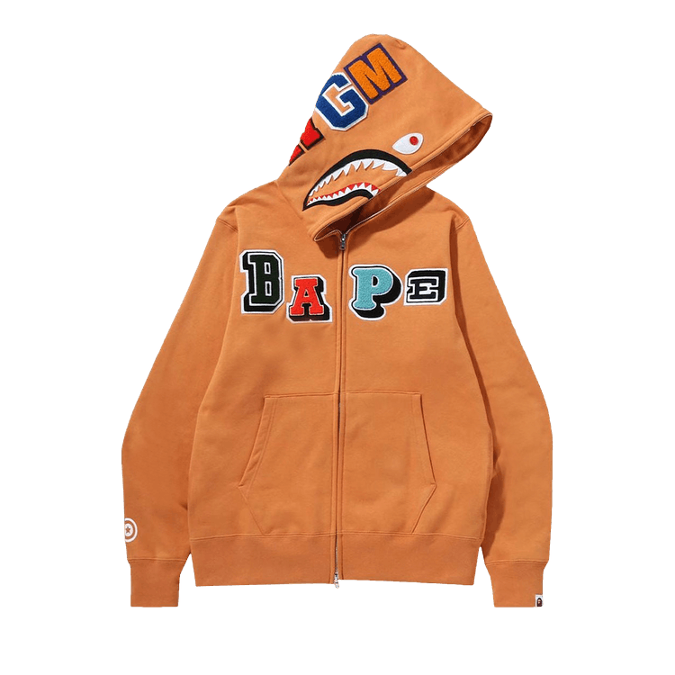Buy BAPE Multi Fonts Shark Full Zip Hoodie Orange 1I30 115 001 ORANGE GOAT CA