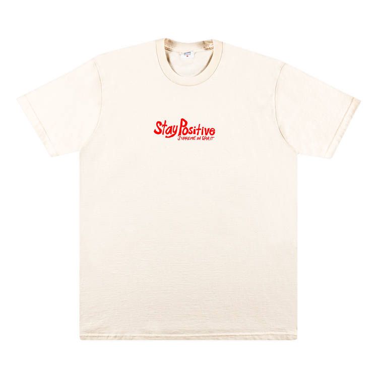 Buy Supreme Stay Positive Tee 'Natural' - FW20T17 NATURAL | GOAT