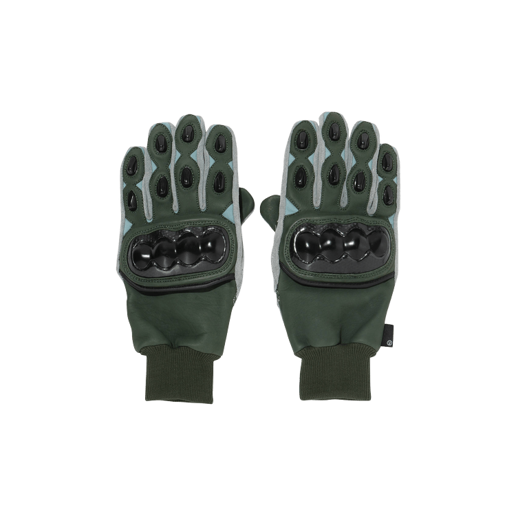Buy Undercover Throne of Blood Embossed Leather Gloves 'Green' - UCZ4G02  GREE
