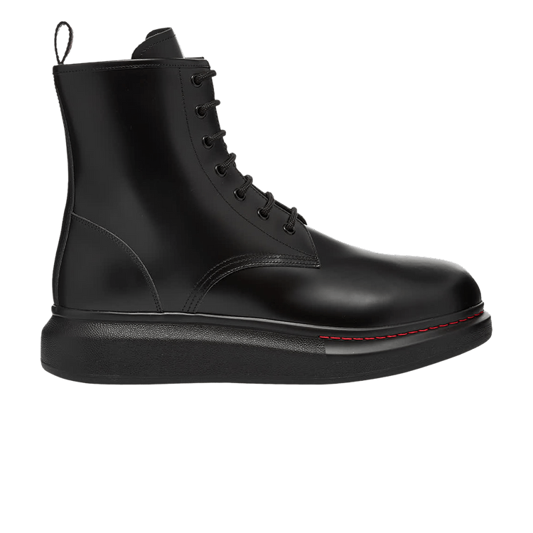 Buy Alexander McQueen Leather Wedge Lace-Up Boot 'Black' - 586191