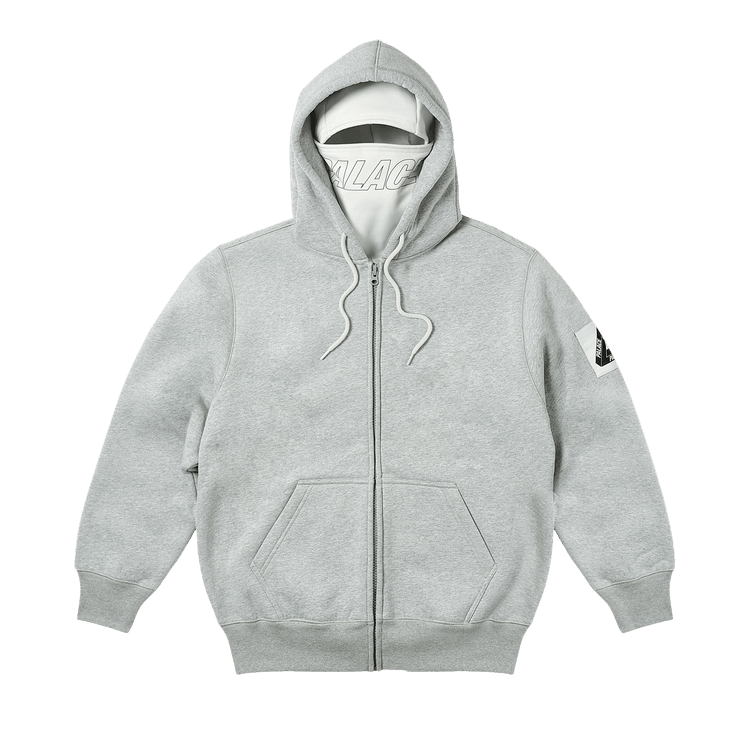 トップス PALACE PATCH THERMAL HOOD GREY MARL Palace-Patch-Thermal-Zip-Hood-
