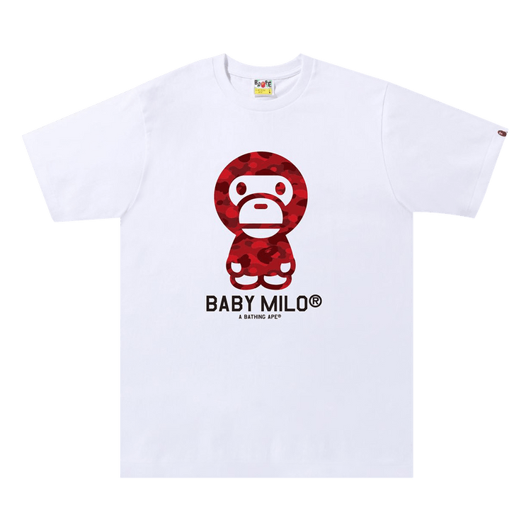 Buy BAPE Color Camo Baby Milo Tee 'White/Red' - 2I80 110 004 WHITE