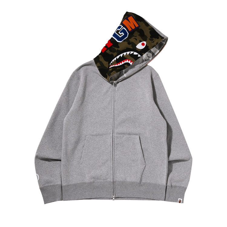Buy BAPE Crazy Face Full Zip Hoodie Grey 1I80 115 010 GREY GOAT CA