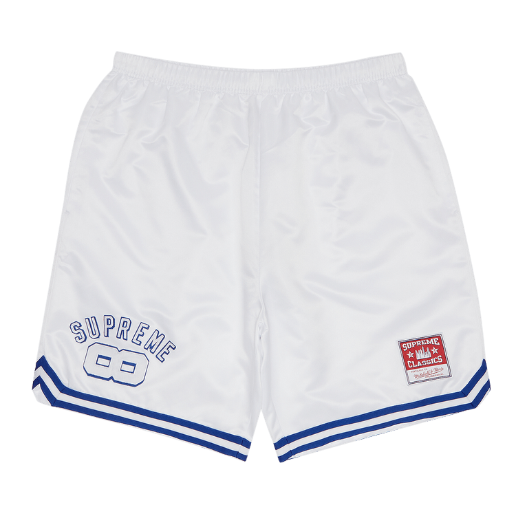 Buy Supreme x Mitchell & Ness Satin Basketball Short 'White