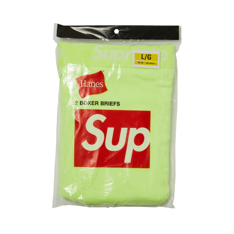Buy Supreme x Hanes Boxer Briefs (2 Pack) 'Fluorescent Yellow