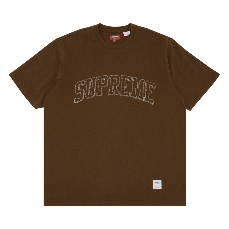 Buy Supreme Sketch Embroidered Short-Sleeve Top 'Brown' - SS23KN50
