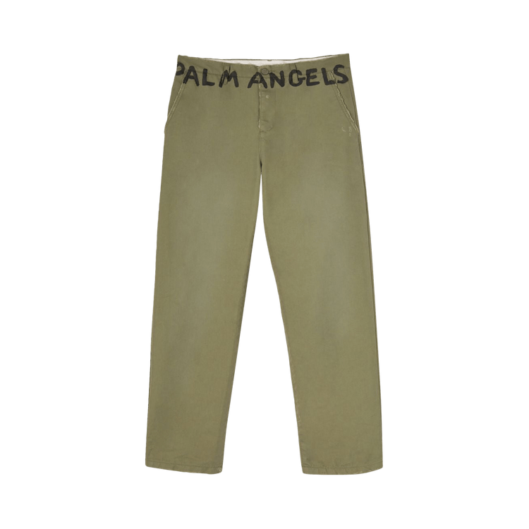 Palm Angels Logo Chino Pants 'Military Black' GOAT UK