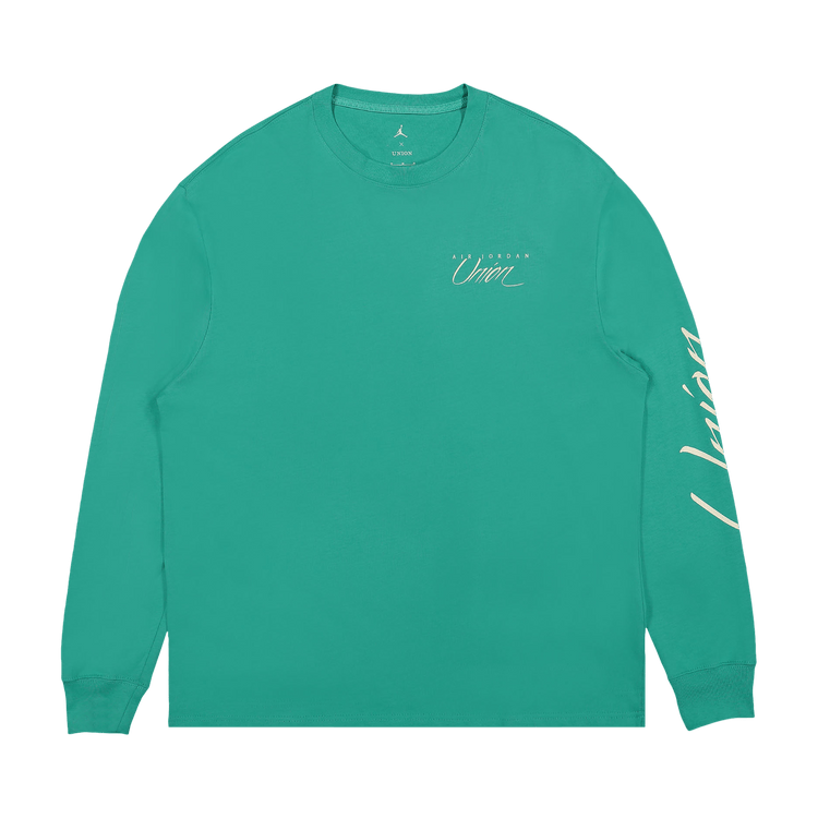 Air Jordan X Union Long Sleeve T Shirt Kinetic Green Coconut Milk Culture Circle