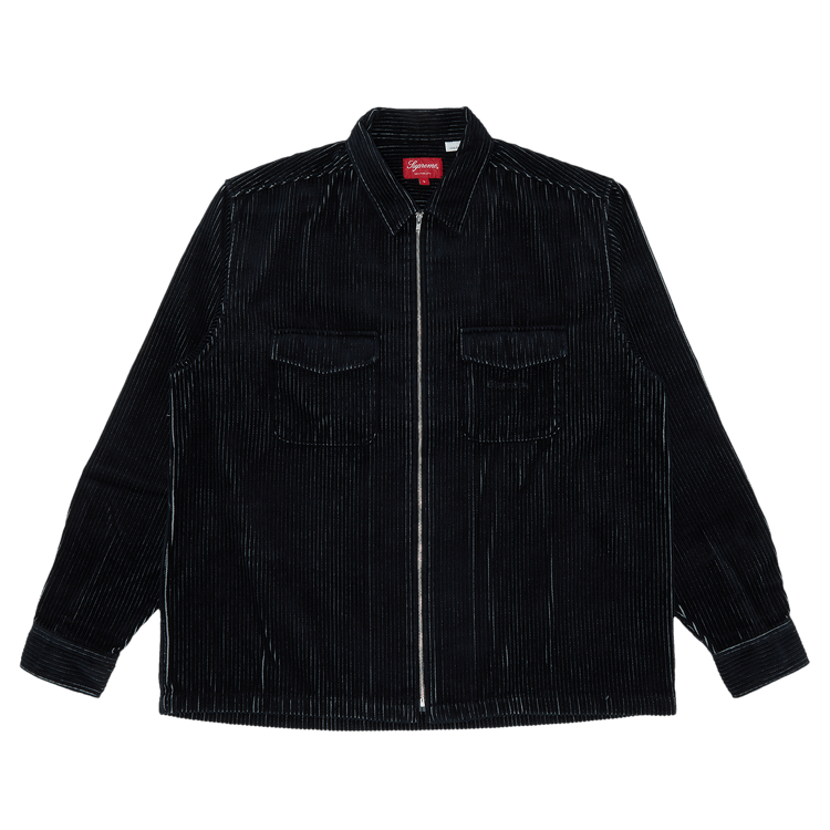 Buy Supreme 2-Tone Corduroy Zip Up Shirt 'Black' - SS23S9 BLACK | GOAT