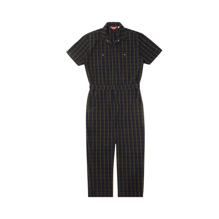 Buy Supreme Short-Sleeve Coverall 'Navy Plaid' - SS23P57 NAVY