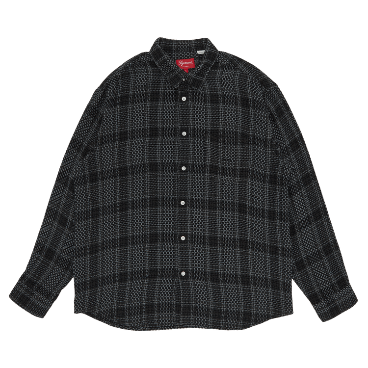 Buy Supreme Basket Weave Plaid Shirt 'Black' - SS23S20 BLACK