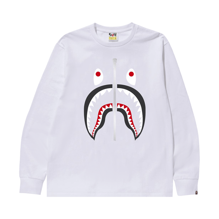 Buy BAPE Shark Long-Sleeve Tee 'White' - 1J30 111 016 WHITE | GOAT UK Buy BAPE Shark Long-Sleeve Tee 'White' - 1J30 111 016 WHITE | GOAT UK