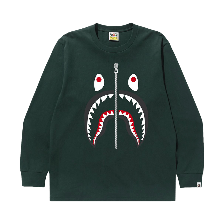 Buy BAPE Shark Long Sleeve Tee Green 1J30 111 016 GREEN GOAT SA