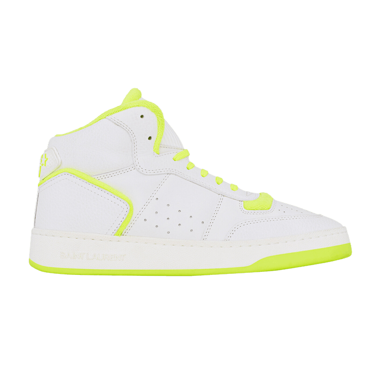 SAINT LAURENT SL80ミットトッフスニカ 713655AABPN 9056 Buy Saint Laurent Wmns SL-80 Mid 'Optical White Fluo Yellow