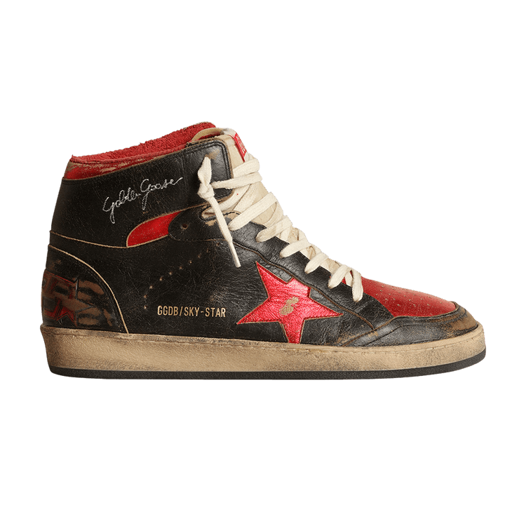 【関税&送料込】Golden  Sky-Star Sneaker Golden Goose Sky Star Distressed Leather High-Top Sneakers