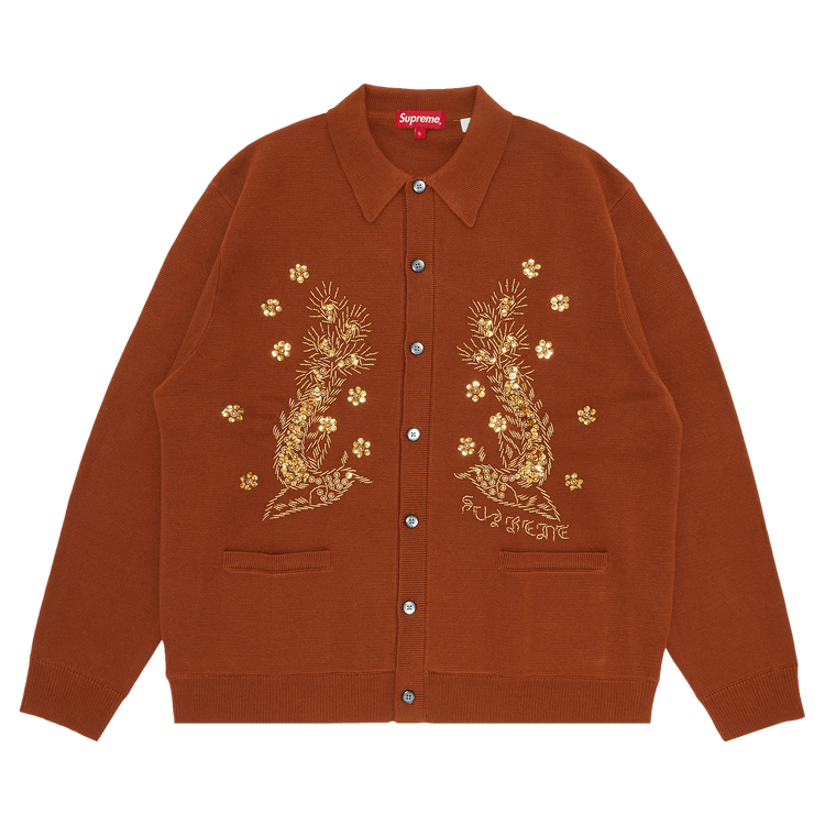 Buy Supreme Beaded Appliqué Cardigan 'Rust' SS23SK5 RUST GOAT