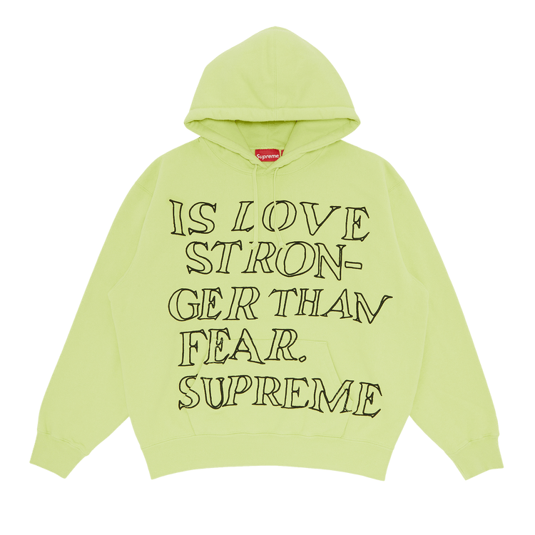 Buy Supreme Stronger Than Fear Hooded Sweatshirt 'Lime' - SS23SW25