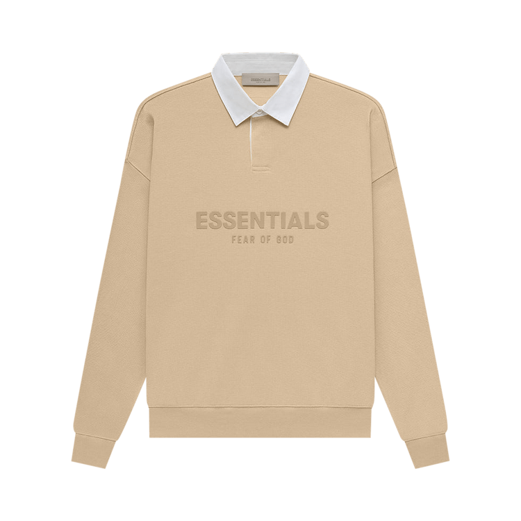 トップス essentials fearofgod Henley Rugby fog Buy Fear of God Essentials Waffle Henley Rugby 'Sand