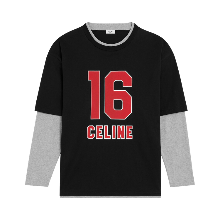 2024年のクリスマス Buy CELINE 16 Skater T-Shirt 'Black/Gey/Red' - 2X87E671Q トップス
