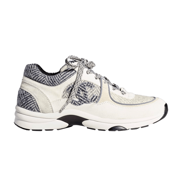 NEW CHANEL Casual Style Runners-Sneakers White-Silver Low Top G39792 EUR  41-US 9