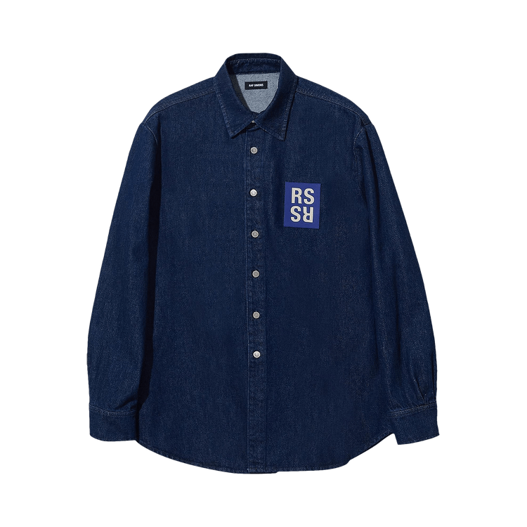 Buy Raf Simons Logo Patch Denim Shirt Blue 212 M242 10031 0044 GOAT UK