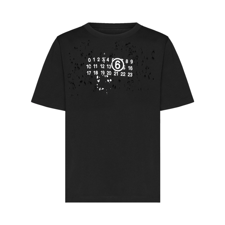 Tシャツ・カットソー MM6 Maison Margiela T-SHIRT WITH LOGO (S62GD0202 M20115100) MM6 Maison Margiela Logo print T-shirt - Black