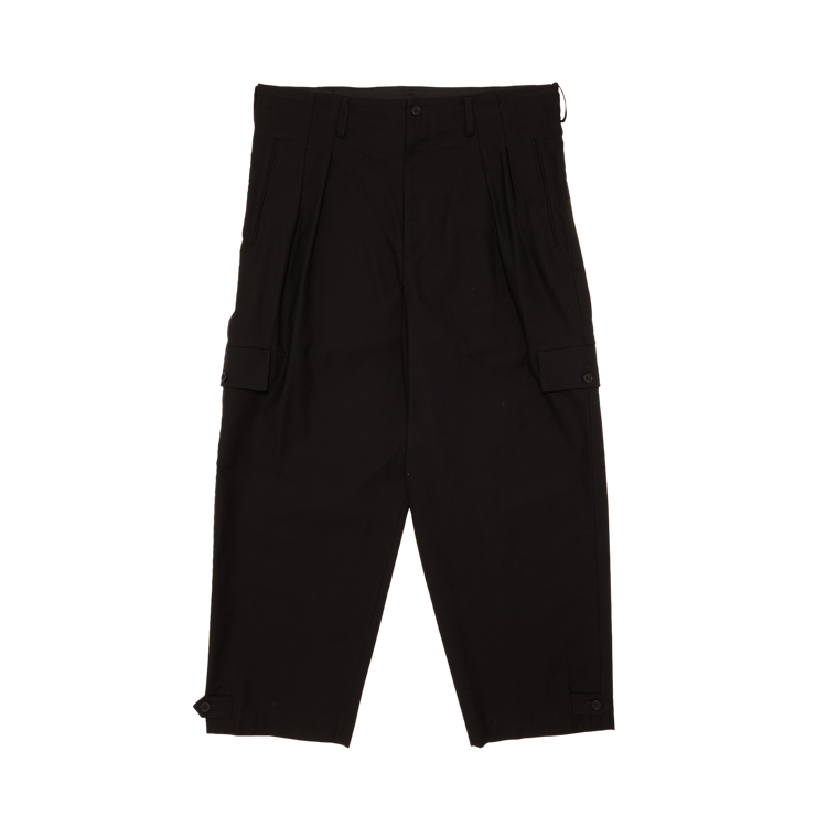 Buy Yohji Yamamoto Side Flap Twill Pants 'Black' - HZ P12