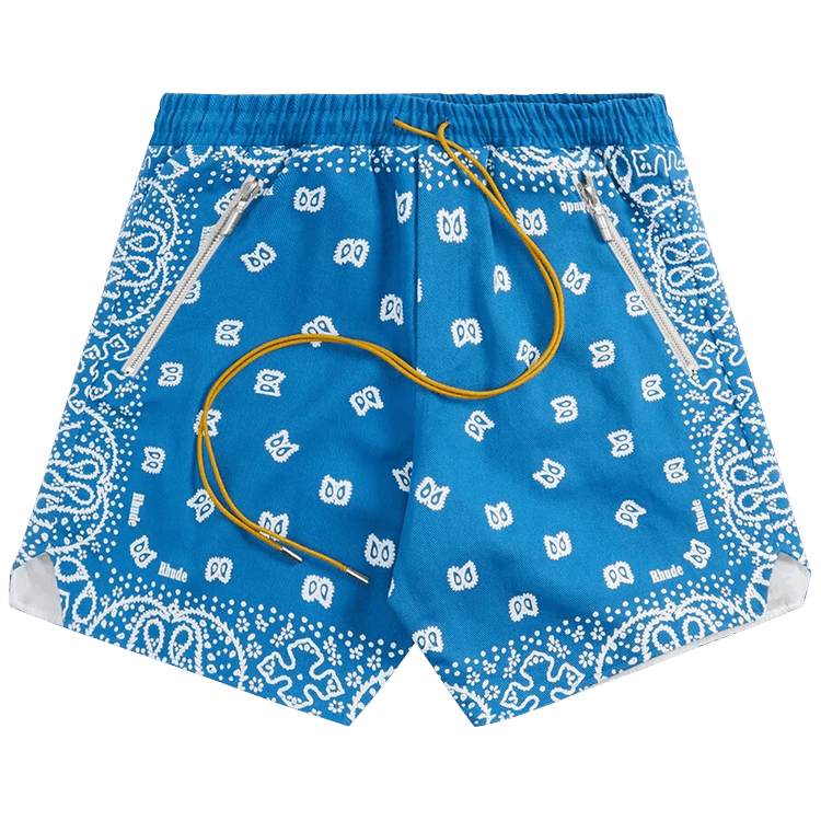 Rhude: Blue Bandana Shorts