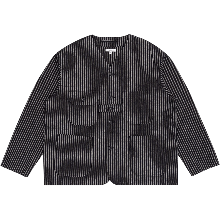 Engineered Garments LC Stripe Cardigan Jacket 'Navy/Grey'
