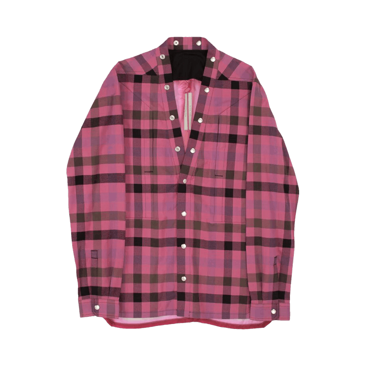 【HI FI FNK】Rick Checked Shirt Buy Rick Owens Fog Pocket Larry Shirt 'Hot Pink/Fuschia