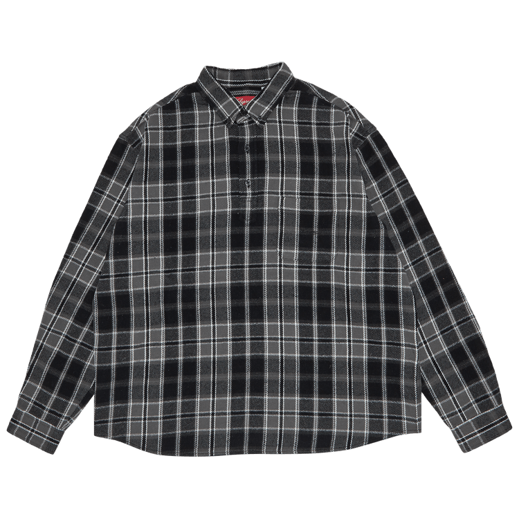 Supreme Pullover Plaid Flannel Shirt 'Black'