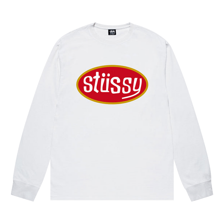 【STUSSY】 Pitstop LS T-Shirt White Buy Stussy Pitstop Long-Sleeve Tee 'White' - 1994917 WHIT | GOAT
