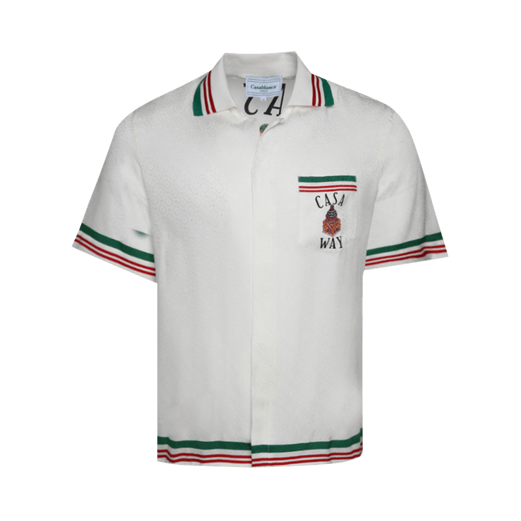 Buy Casablanca Knitted Collar Short-Sleeve Shirt 'Casa Way