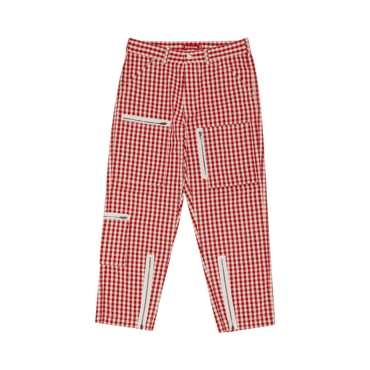 Supreme Gingham Flight Pant 'Red' | GOAT CA