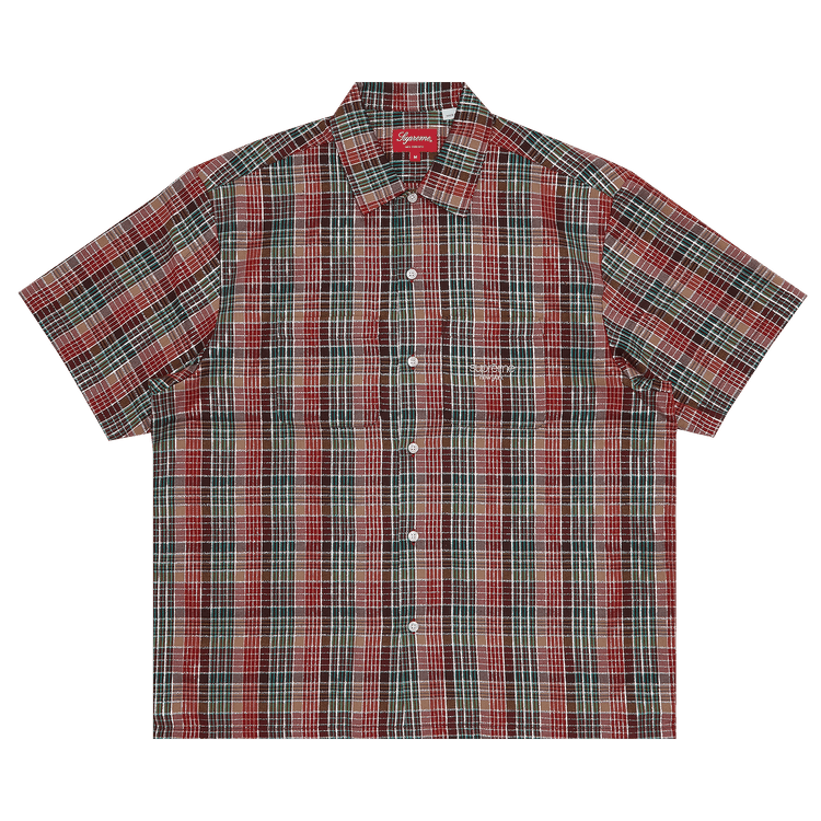Buy Supreme Metallic Plaid Short-Sleeve Shirt 'Red' - SS23S5