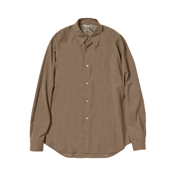 Buy Auralee Super Fine Tropical Wool Shirt 'Top Brown' - A23SS03WT