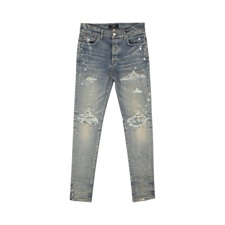 Buy Amiri Paint Splatter MX1 Jean 'Clay Indigo' - AW22MDS014