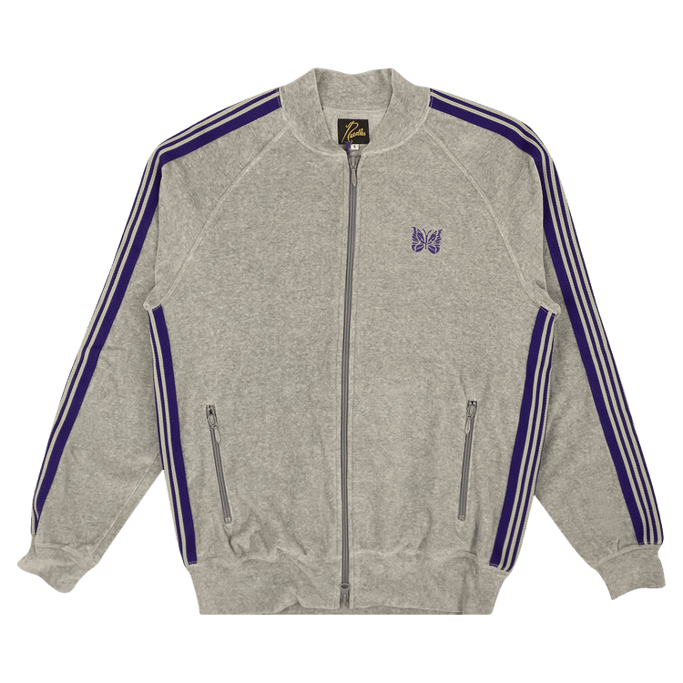 Buy Needles Velvet Zip Up Track Jacket 'Grey' - KP225 B GREY