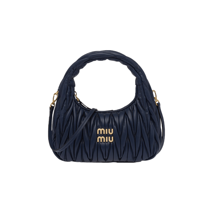 MIU MIU Matelasse nappa leather mini blue バッグ Buy Miu Miu Matelasse Nappa Leather Mini Hobo Bag 'Baltic